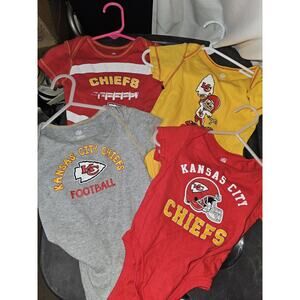 Four Kansas City Chiefs One Piece 12 Months (1 6-12 Months) Red, Grey, Yellow
